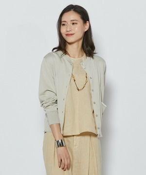 【L'EQUIPE】綿シルク配色ニットカーディガン 詳細画像 ベージュ 1