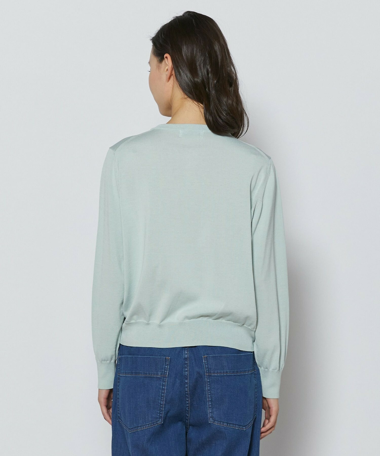 【L'EQUIPE】綿シルク配色ニットカーディガン 詳細画像 ライトグリーン 12