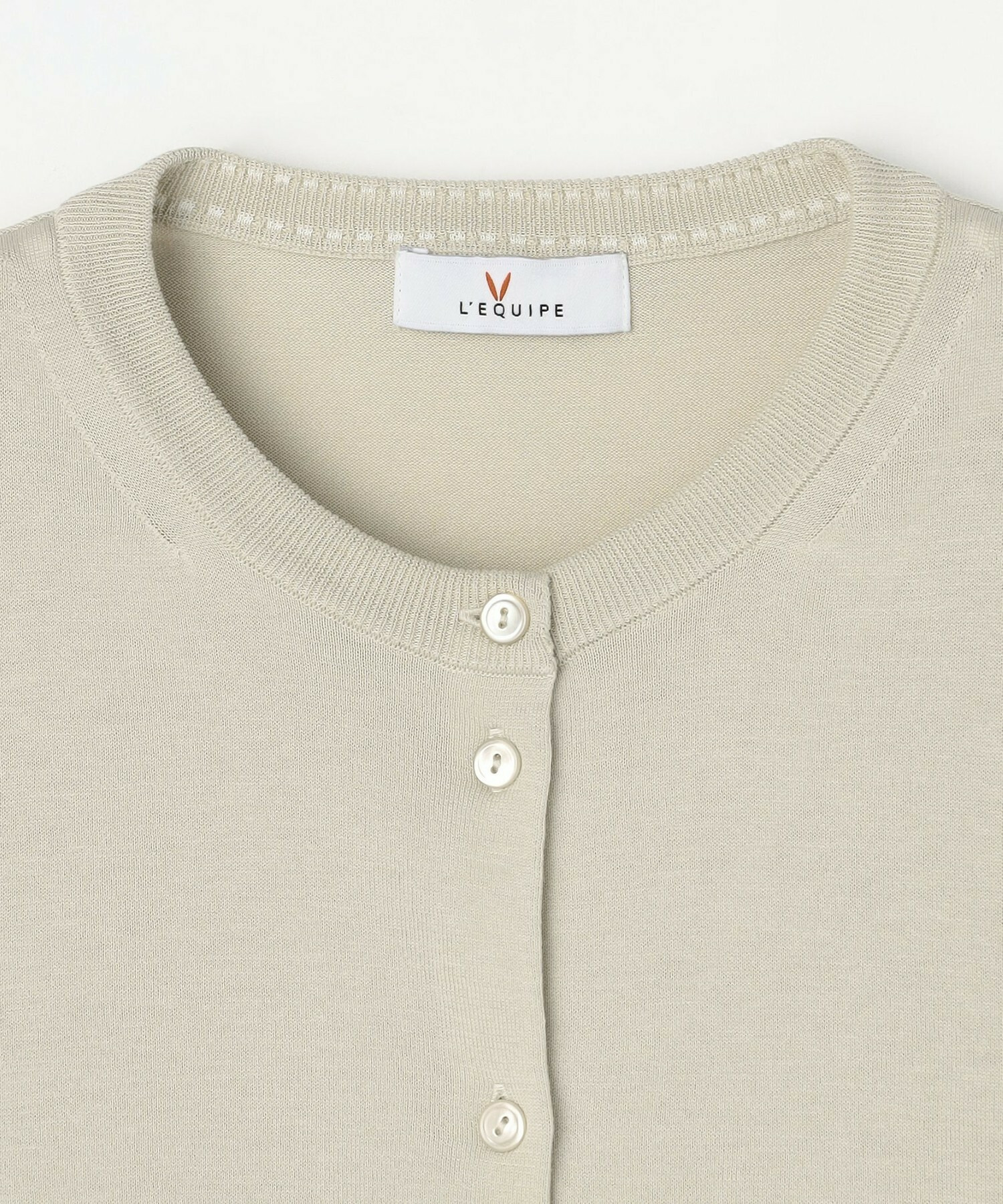 【L'EQUIPE】綿シルク配色ニットカーディガン 詳細画像 ネイビー 16