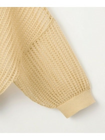 【L'EQUIPE】［eclat 2026年5月号掲載商品］麻ポリエステルショート丈カーディガン 詳細画像 ネイビー 10