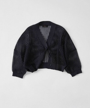 【L'EQUIPE】［eclat 2026年5月号掲載商品］麻ポリエステルショート丈カーディガン 詳細画像 ネイビー 1