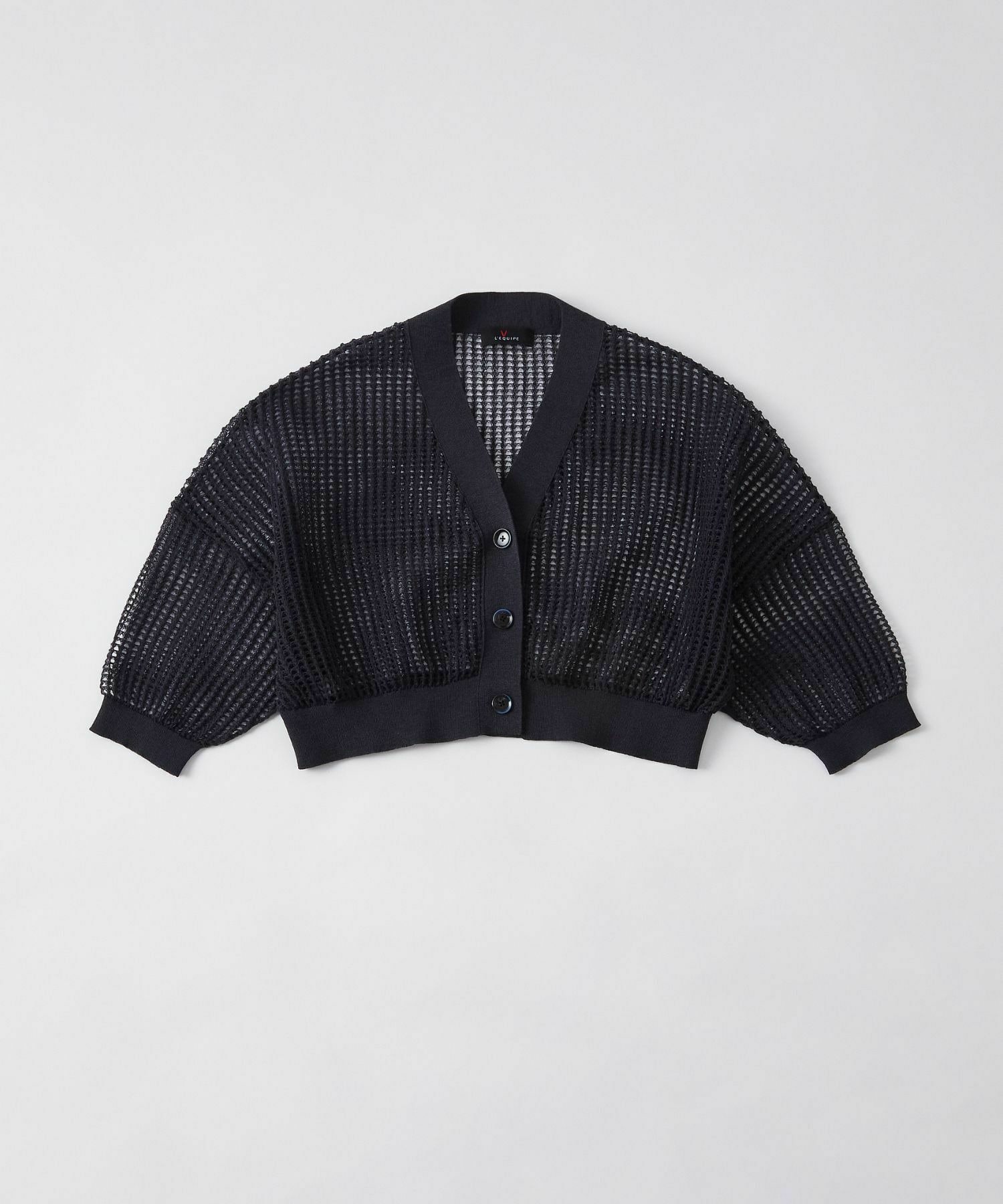 【L'EQUIPE】［eclat 2026年5月号掲載商品］麻ポリエステルショート丈カーディガン 詳細画像 ネイビー 13