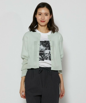 【L'EQUIPE】綿ポリリブカーディガン 詳細画像 ライトグリーン 1