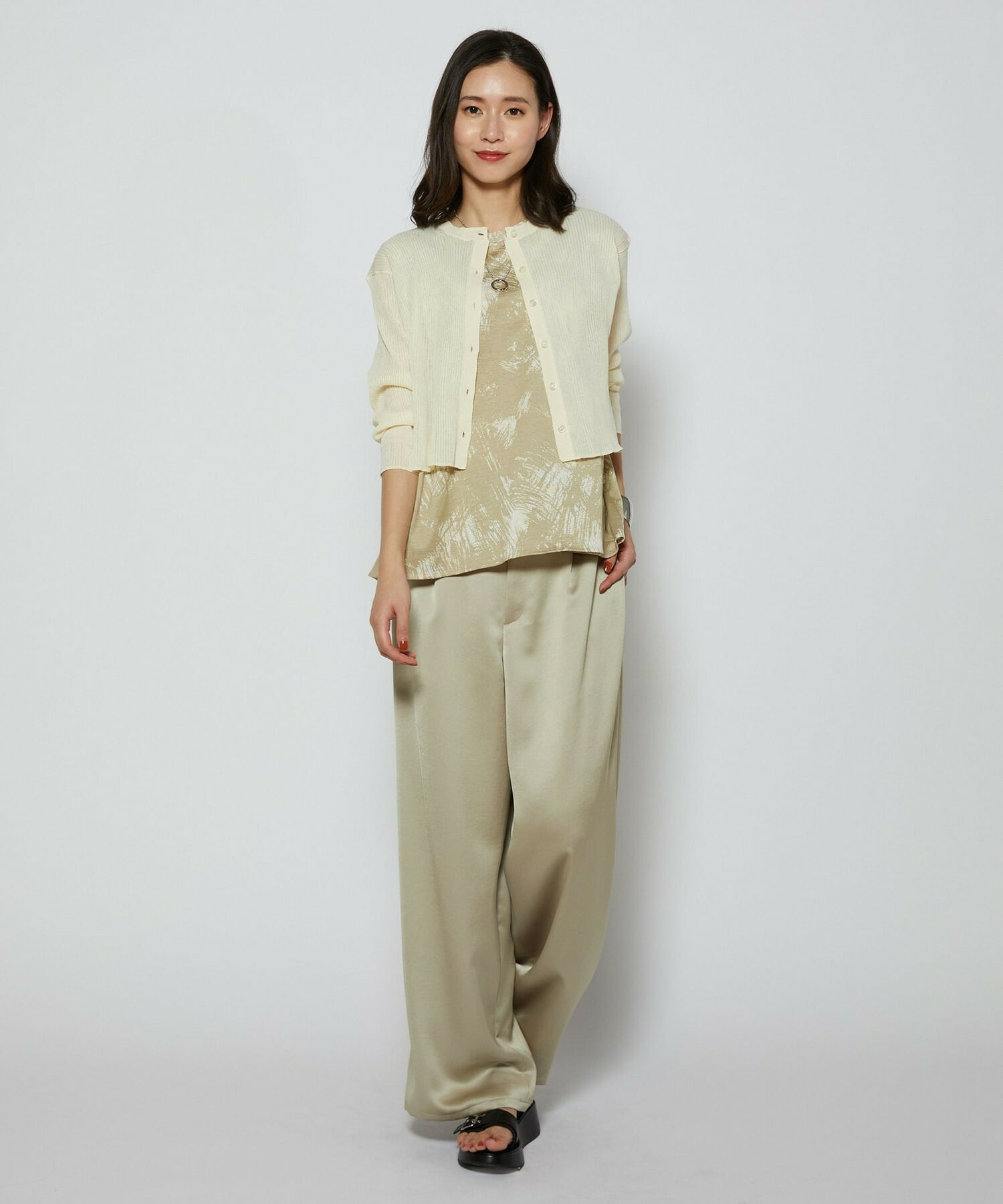 【L'EQUIPE】綿ポリリブカーディガン 詳細画像 ブラック 12