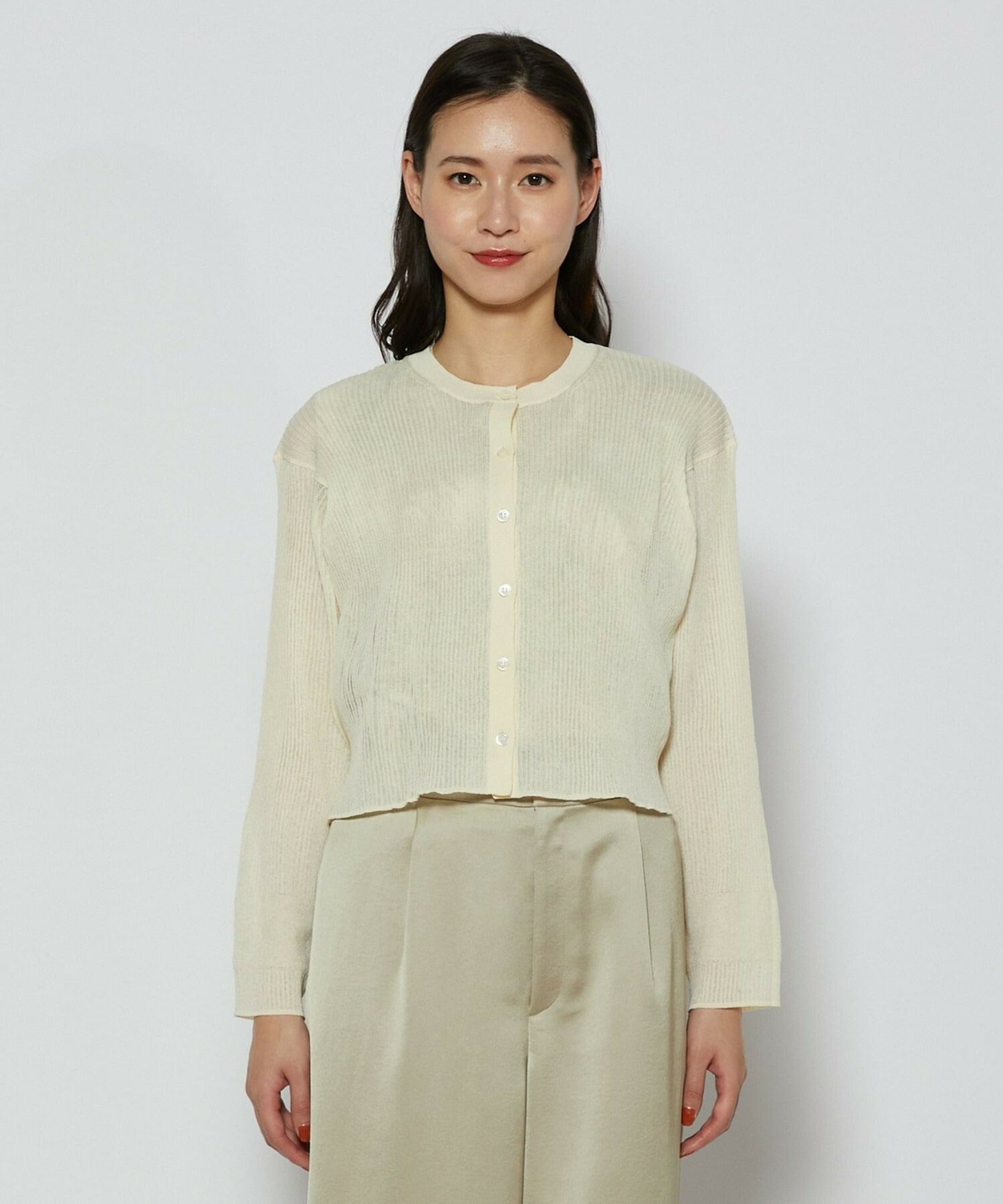 【L'EQUIPE】綿ポリリブカーディガン 詳細画像 ブラック 13