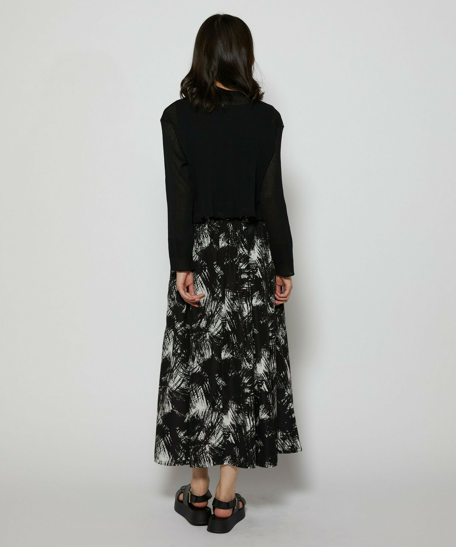 【L'EQUIPE】綿ポリリブカーディガン 詳細画像 ブラック 4