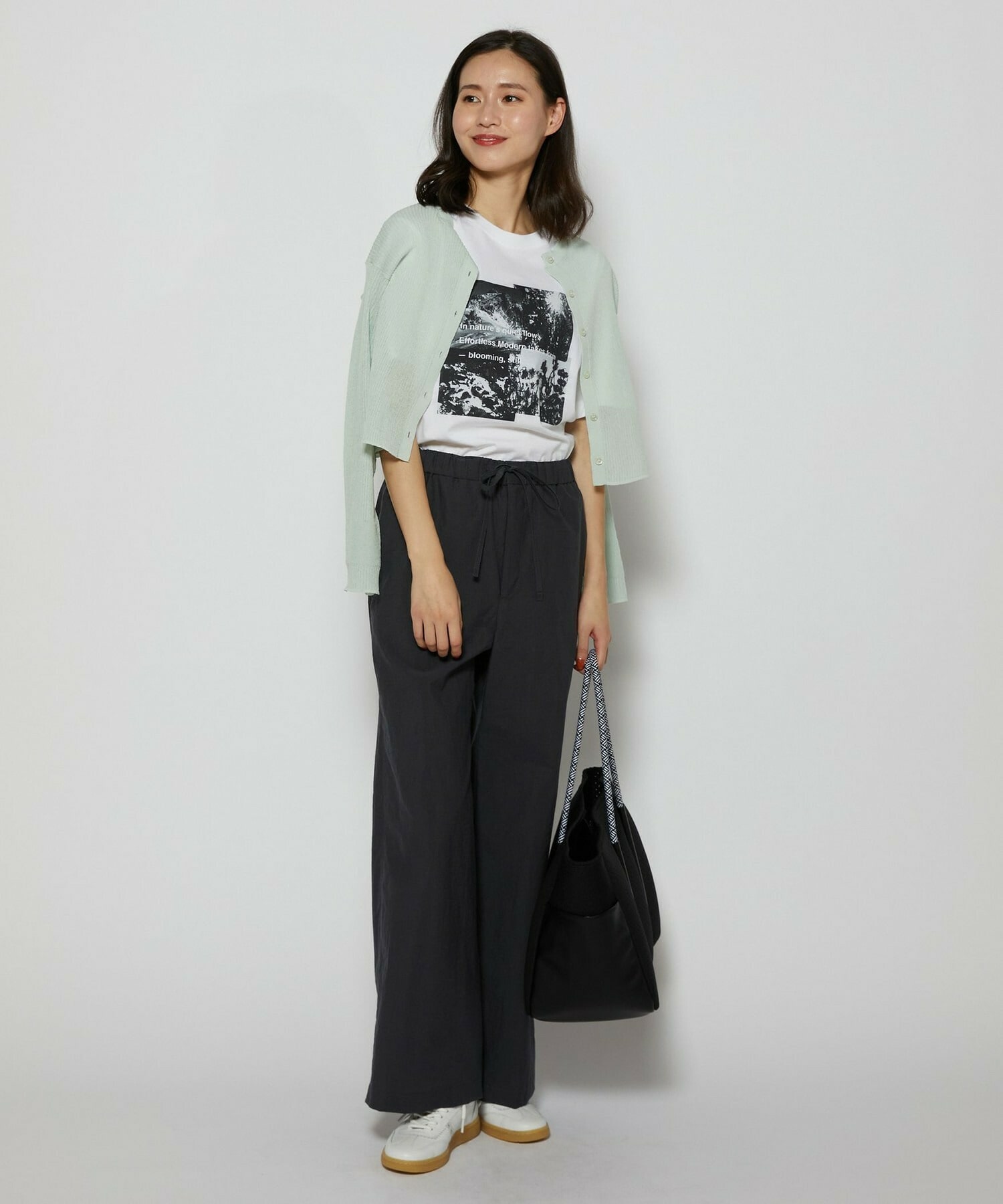 【L'EQUIPE】綿ポリリブカーディガン 詳細画像 ブラック 7