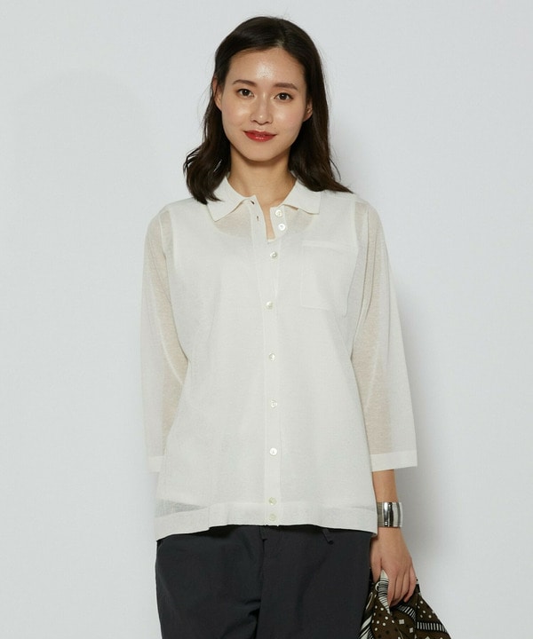 リネン混カーディガンリネン混シアーカーディガン