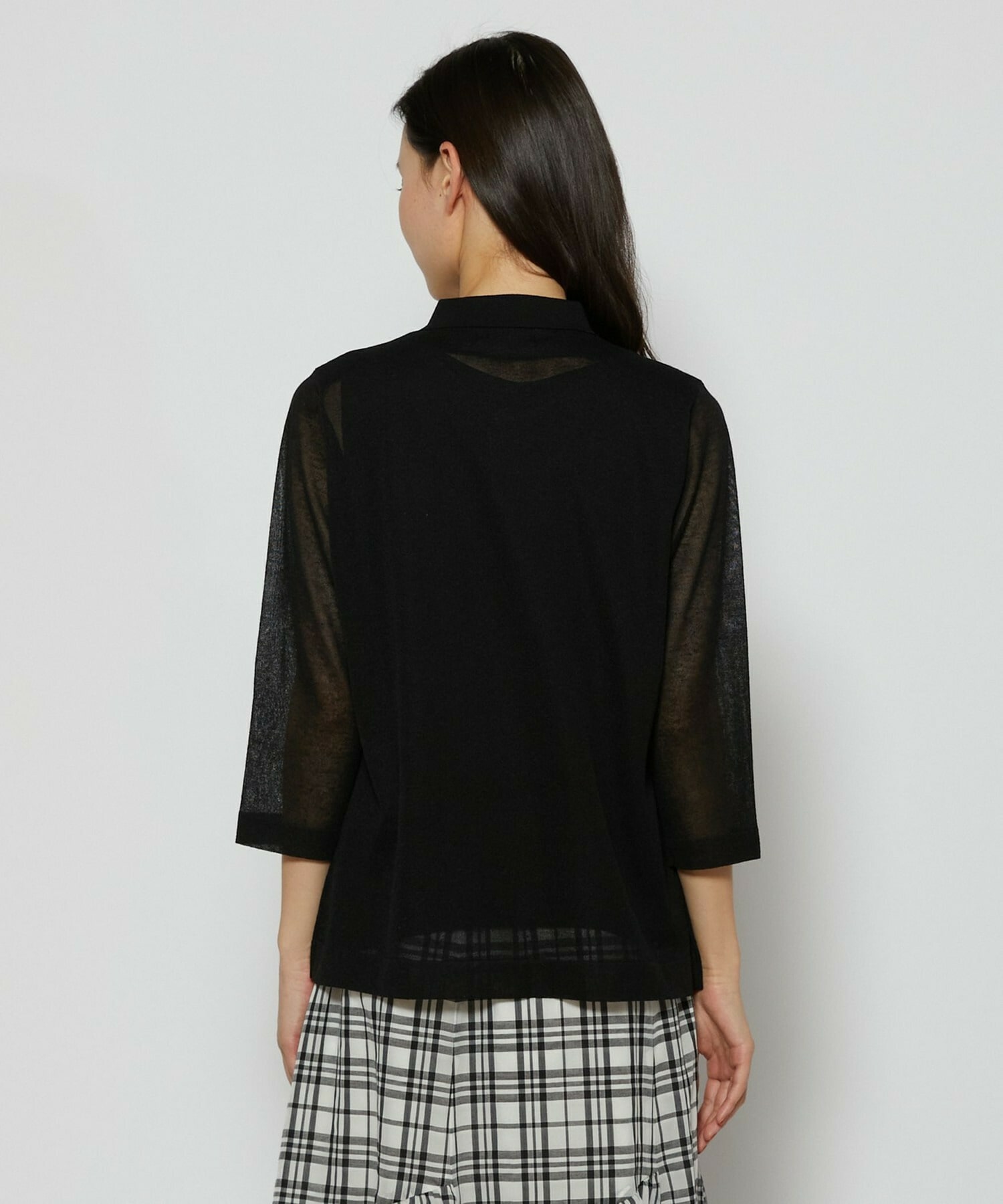 【L'EQUIPE】リネン混カーディガン 詳細画像 ブラック 15