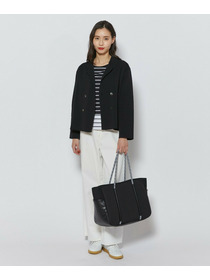 【L'EQUIPE】コットンポリミラノリブニットジャケット 詳細画像 ブラック 4