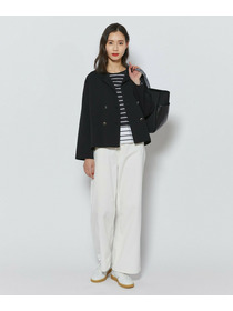 【L'EQUIPE】コットンポリミラノリブニットジャケット 詳細画像 ブラック 6