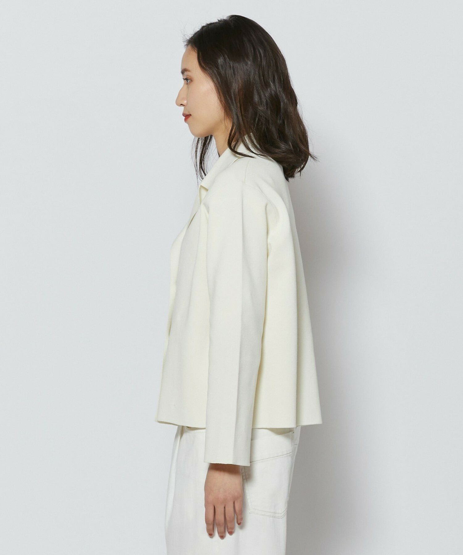 【L'EQUIPE】コットンポリミラノリブニットジャケット 詳細画像 ブラック 16