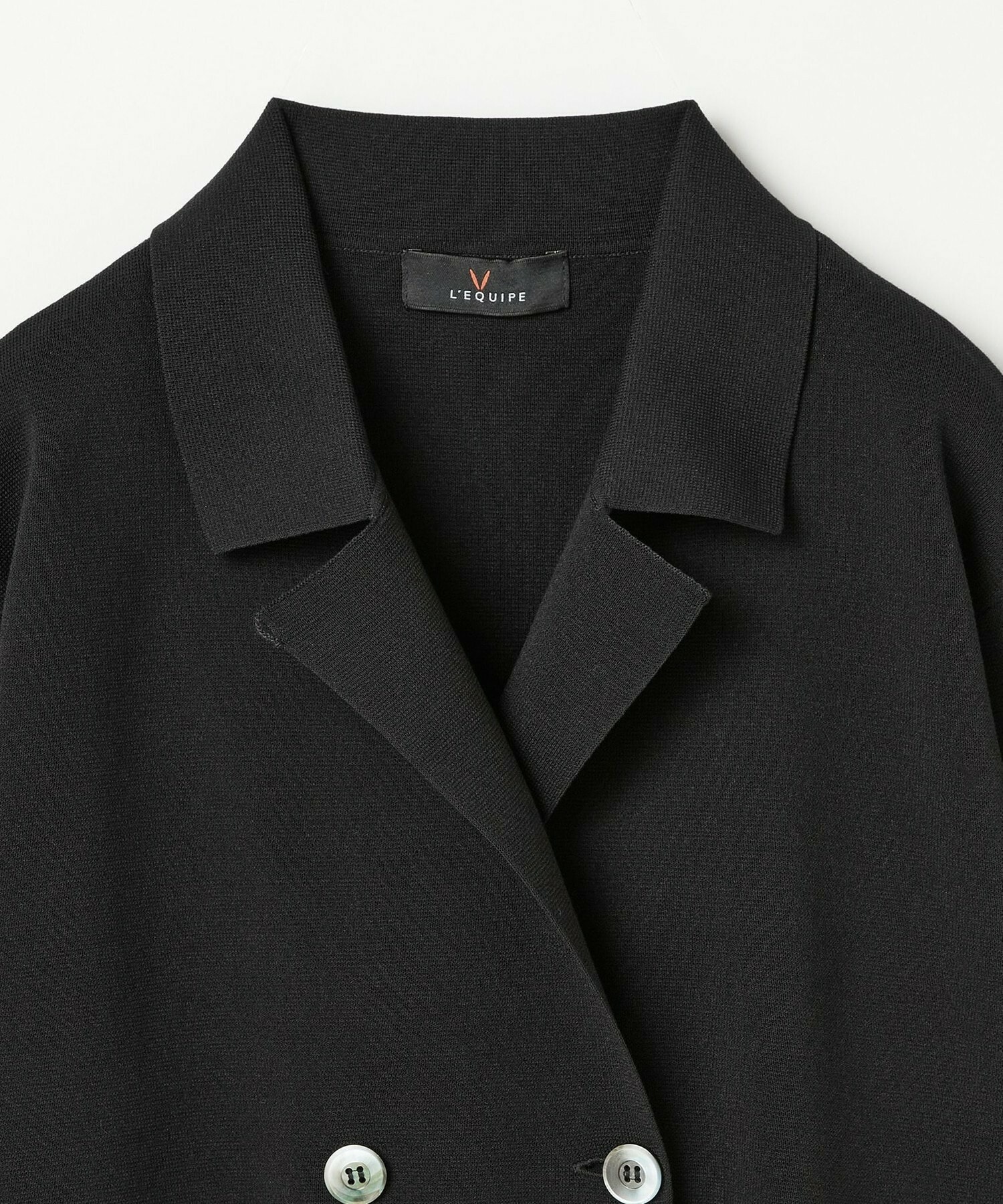 【L'EQUIPE】コットンポリミラノリブニットジャケット 詳細画像 ブラック 21