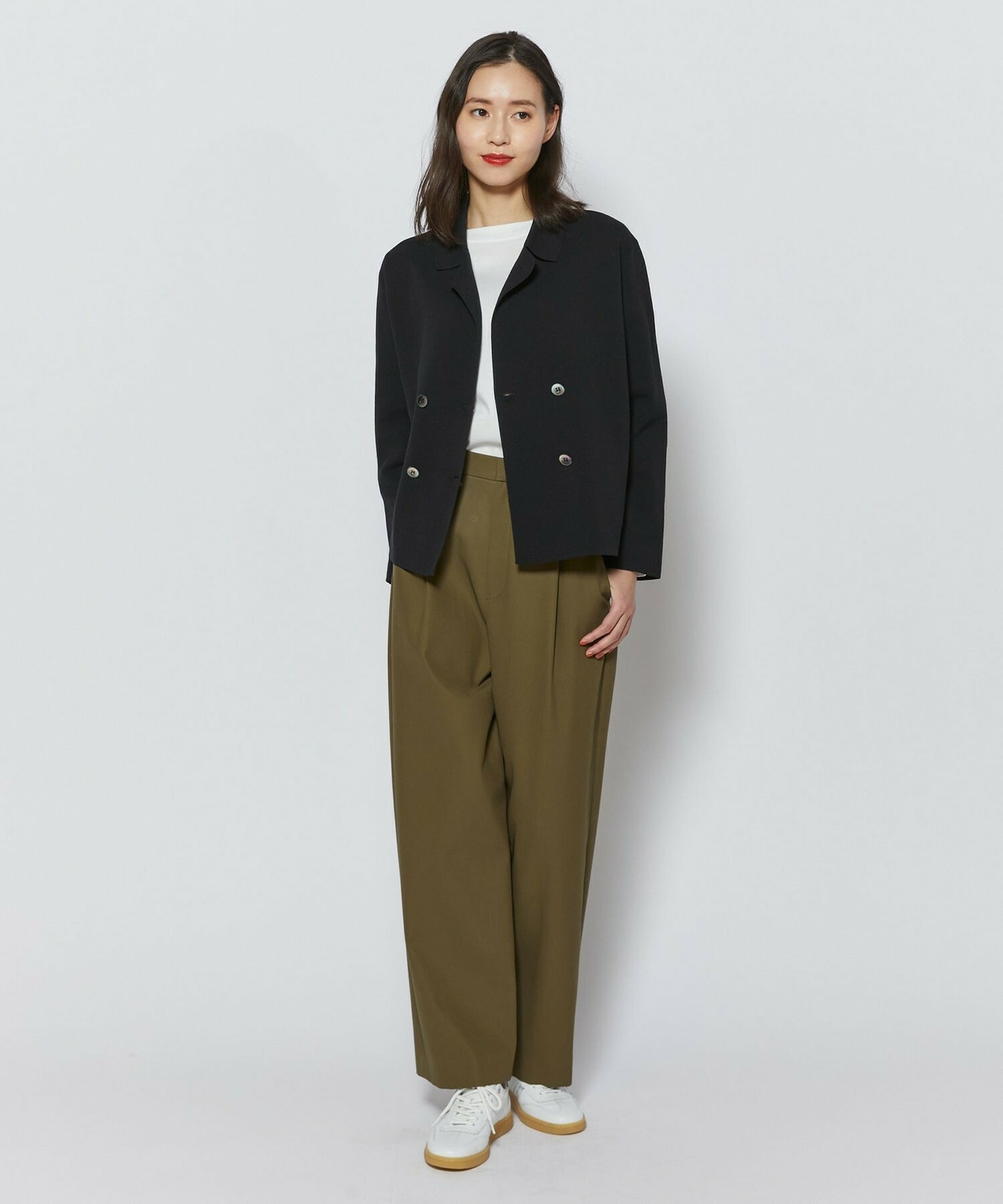 【L'EQUIPE】コットンポリミラノリブニットジャケット 詳細画像 ブラック 3