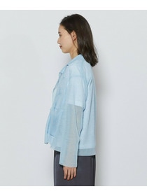 【L'EQUIPE】［eclat 2026年5月号掲載商品］麻ポリエステルニットジャケット 詳細画像 ブルー系その他 10