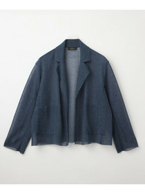 【L'EQUIPE】［eclat 2026年5月号掲載商品］麻ポリエステルニットジャケット 詳細画像 ブルー系その他 12