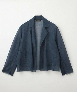 【L'EQUIPE】［eclat 2026年5月号掲載商品］麻ポリエステルニットジャケット 詳細画像 ブルー系その他 1