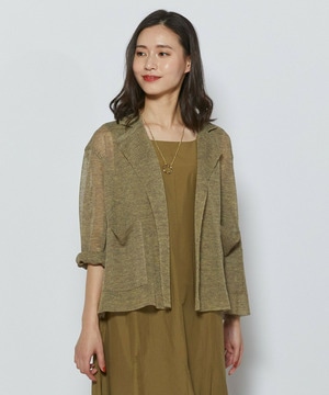 【L'EQUIPE】［eclat 2026年5月号掲載商品］麻ポリエステルニットジャケット 詳細画像 イエロー系その他 1