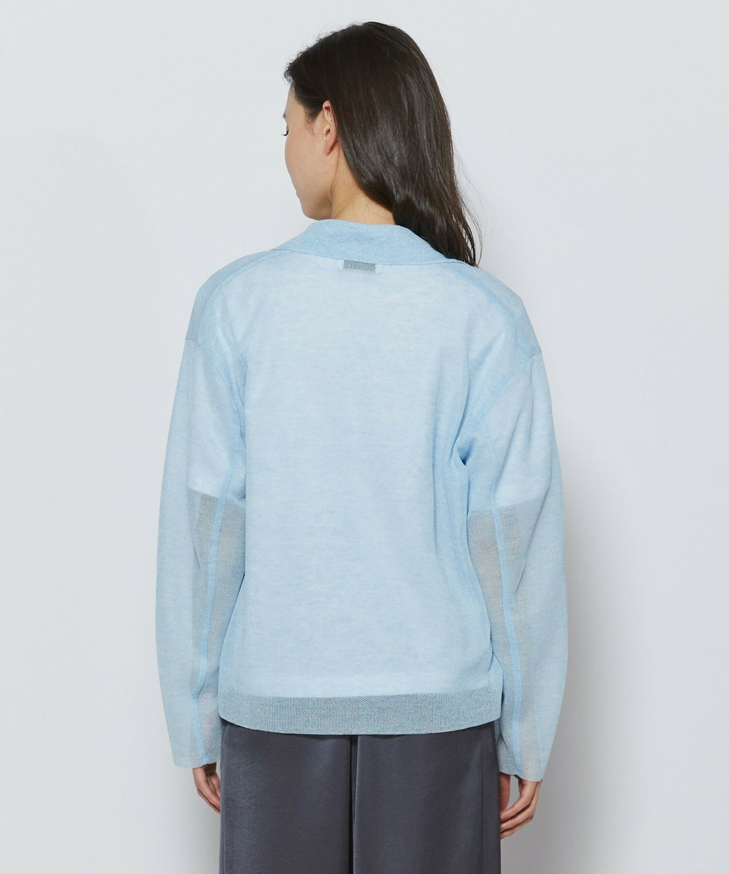 【L'EQUIPE】［eclat 2026年5月号掲載商品］麻ポリエステルニットジャケット 詳細画像 ブルー系その他 11