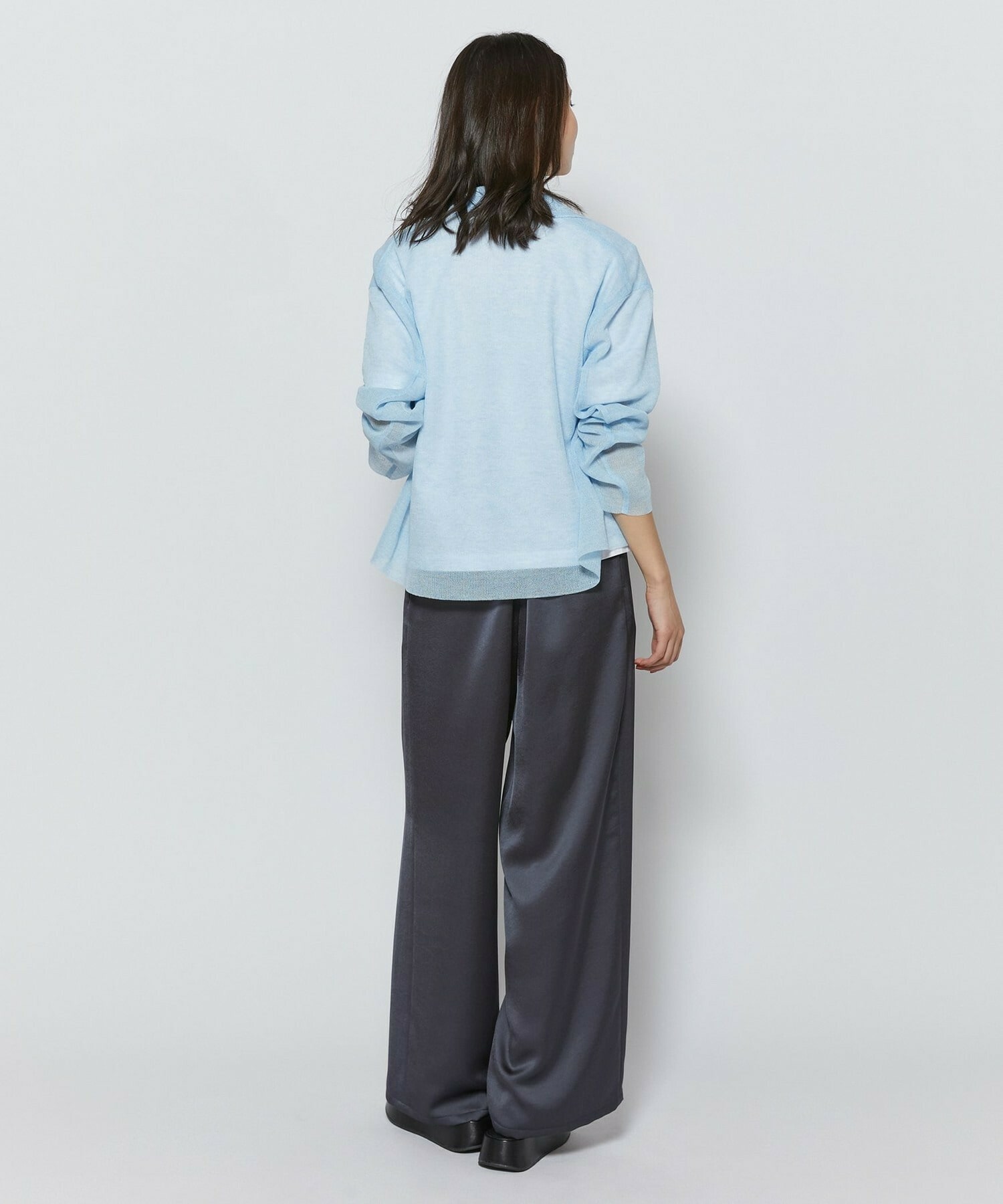 【L'EQUIPE】［eclat 2026年5月号掲載商品］麻ポリエステルニットジャケット 詳細画像 ブルー系その他 8