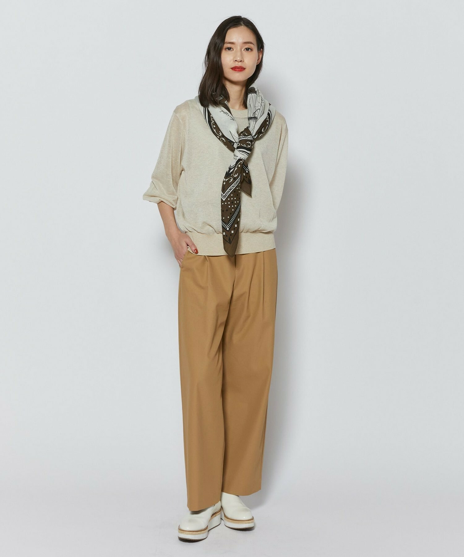 【L'EQUIPE】ブライトレーヨンニットプルオーバー 詳細画像 ライトグレー 3