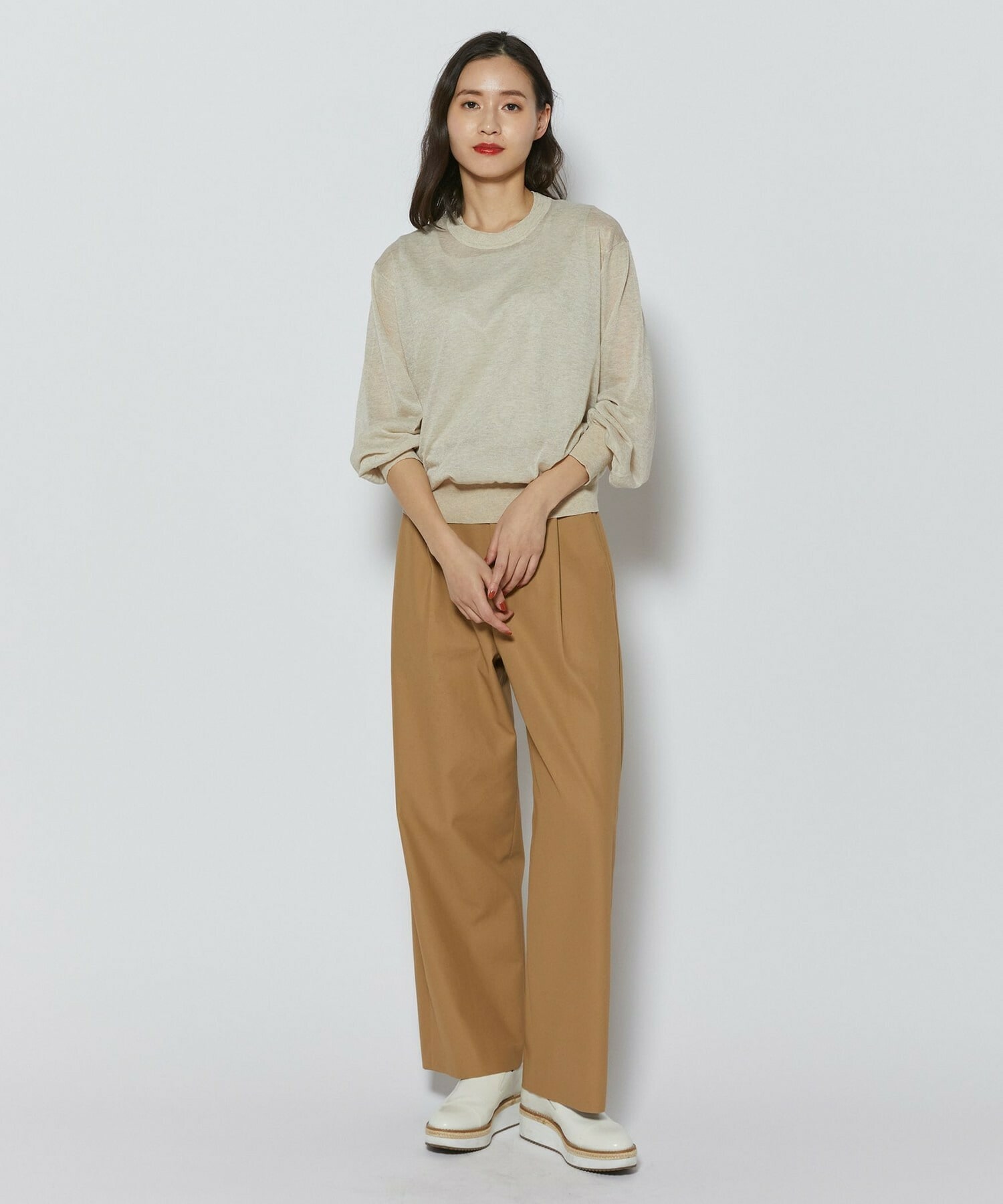 【L'EQUIPE】ブライトレーヨンニットプルオーバー 詳細画像 ライトグレー 5