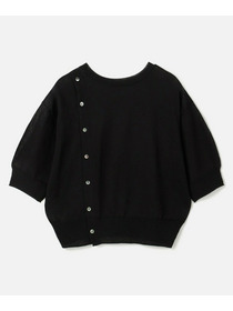 【L'EQUIPE】リネン混バック釦ニットトップス 詳細画像 ブラック 13