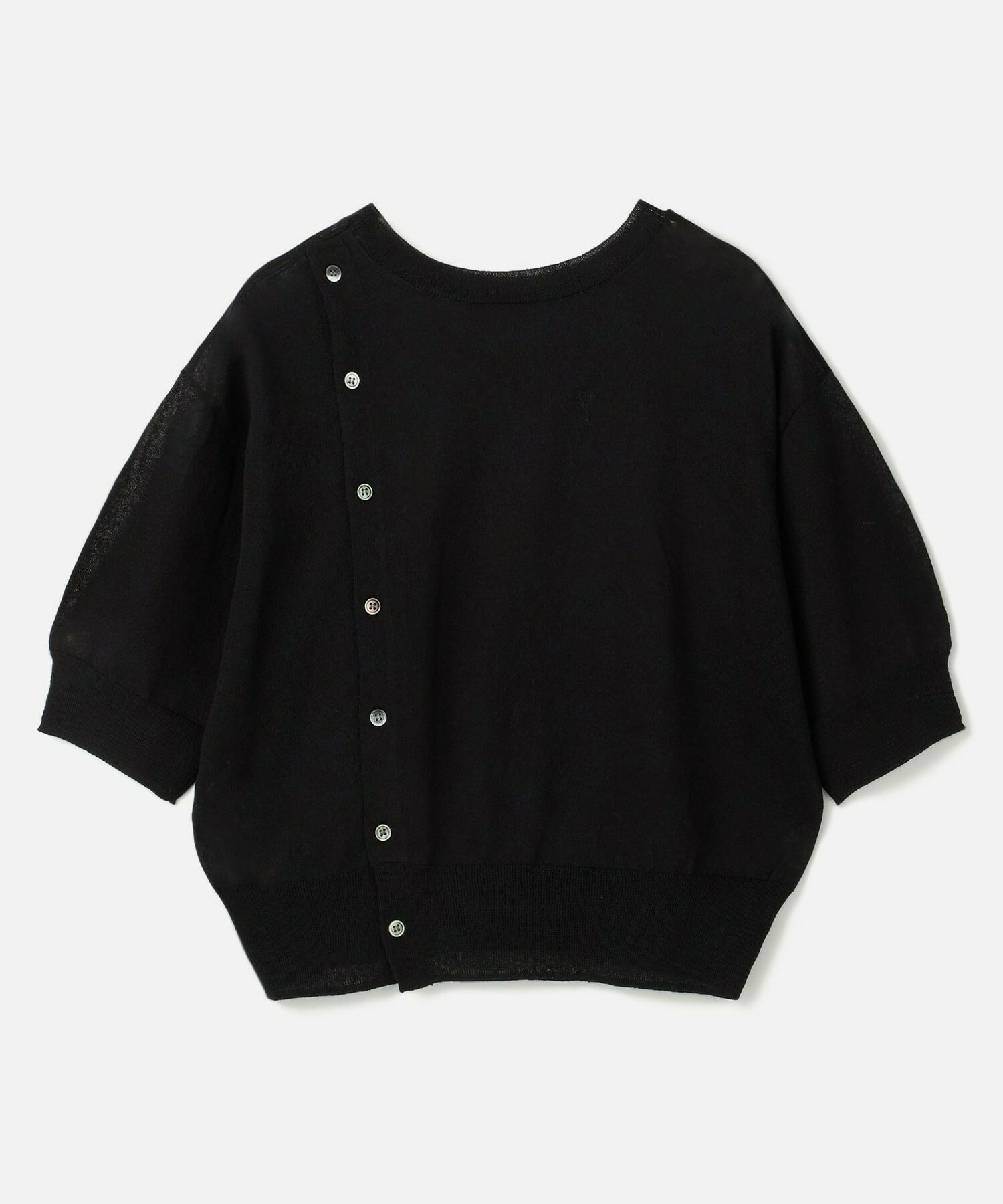 【L'EQUIPE】リネン混バック釦ニットトップス 詳細画像 ブラック 13