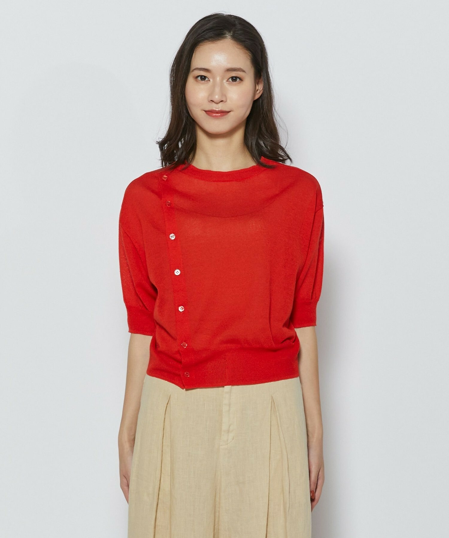 【L'EQUIPE】リネン混バック釦ニットトップス 詳細画像 ブラック 17