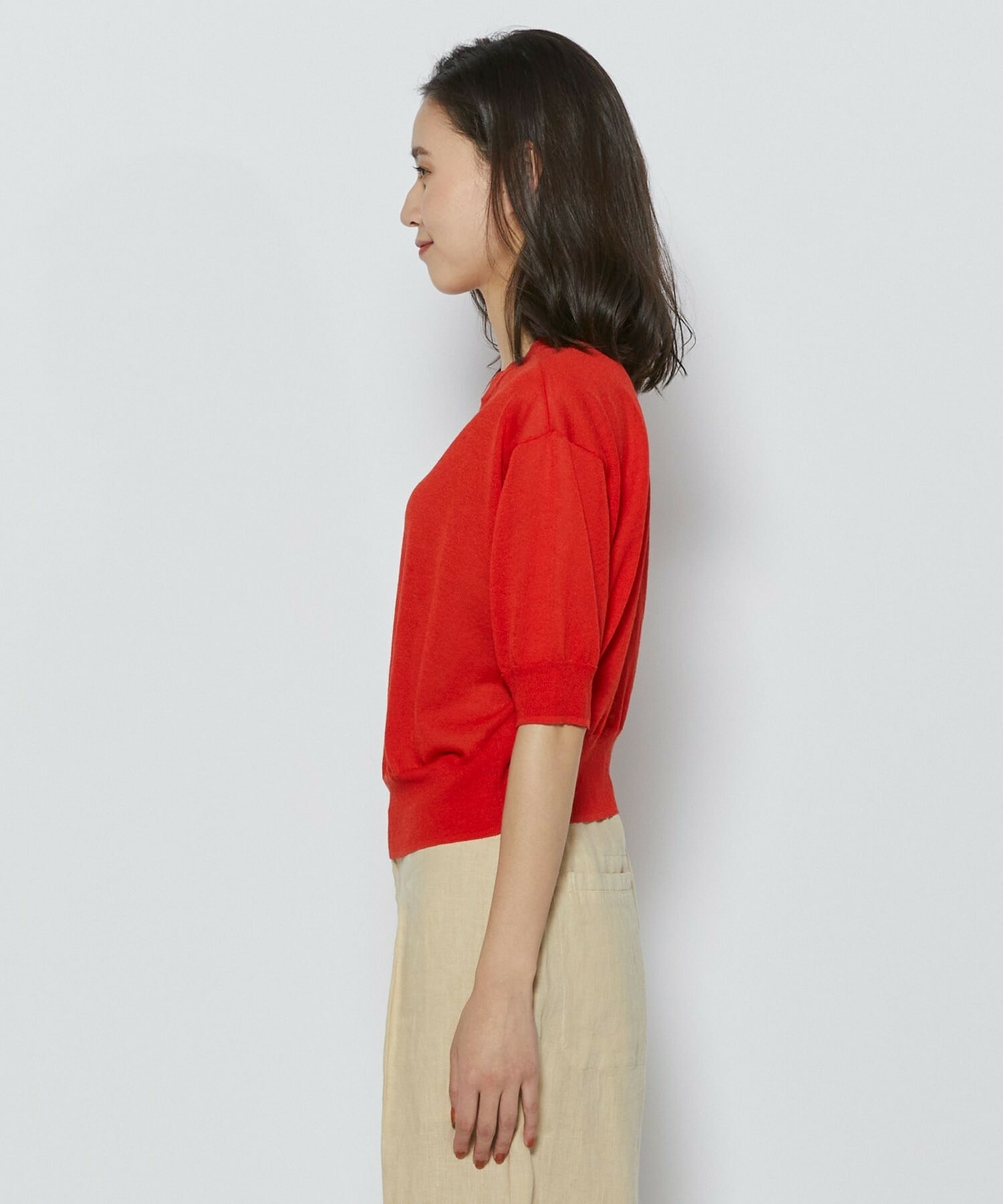 【L'EQUIPE】リネン混バック釦ニットトップス 詳細画像 ブラック 18