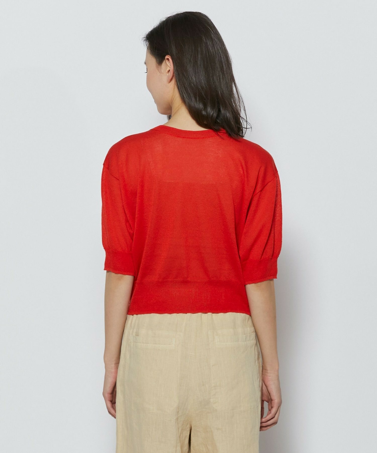 【L'EQUIPE】リネン混バック釦ニットトップス 詳細画像 ブラック 19