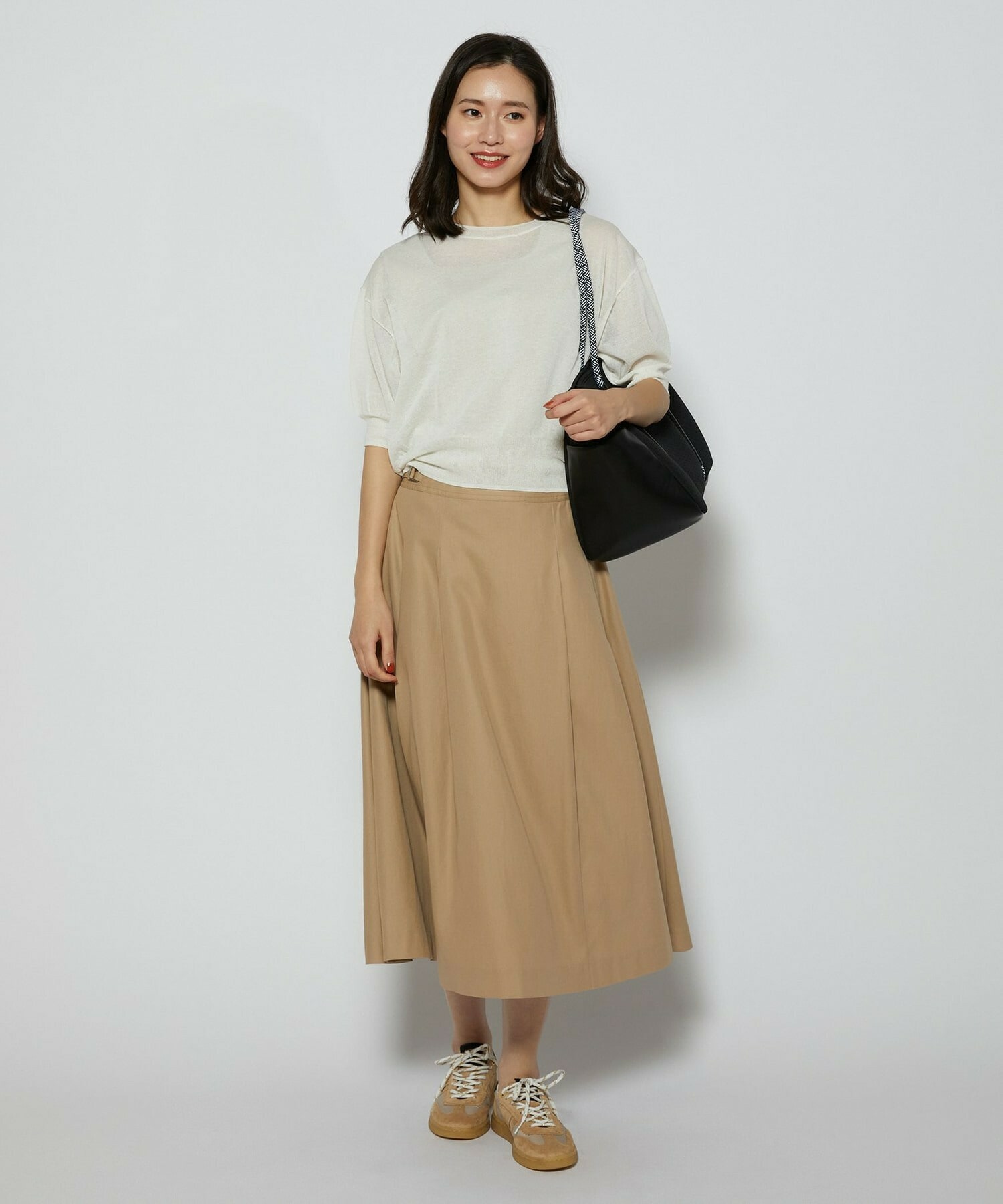 【L'EQUIPE】リネン混バック釦ニットトップス 詳細画像 ブラック 3