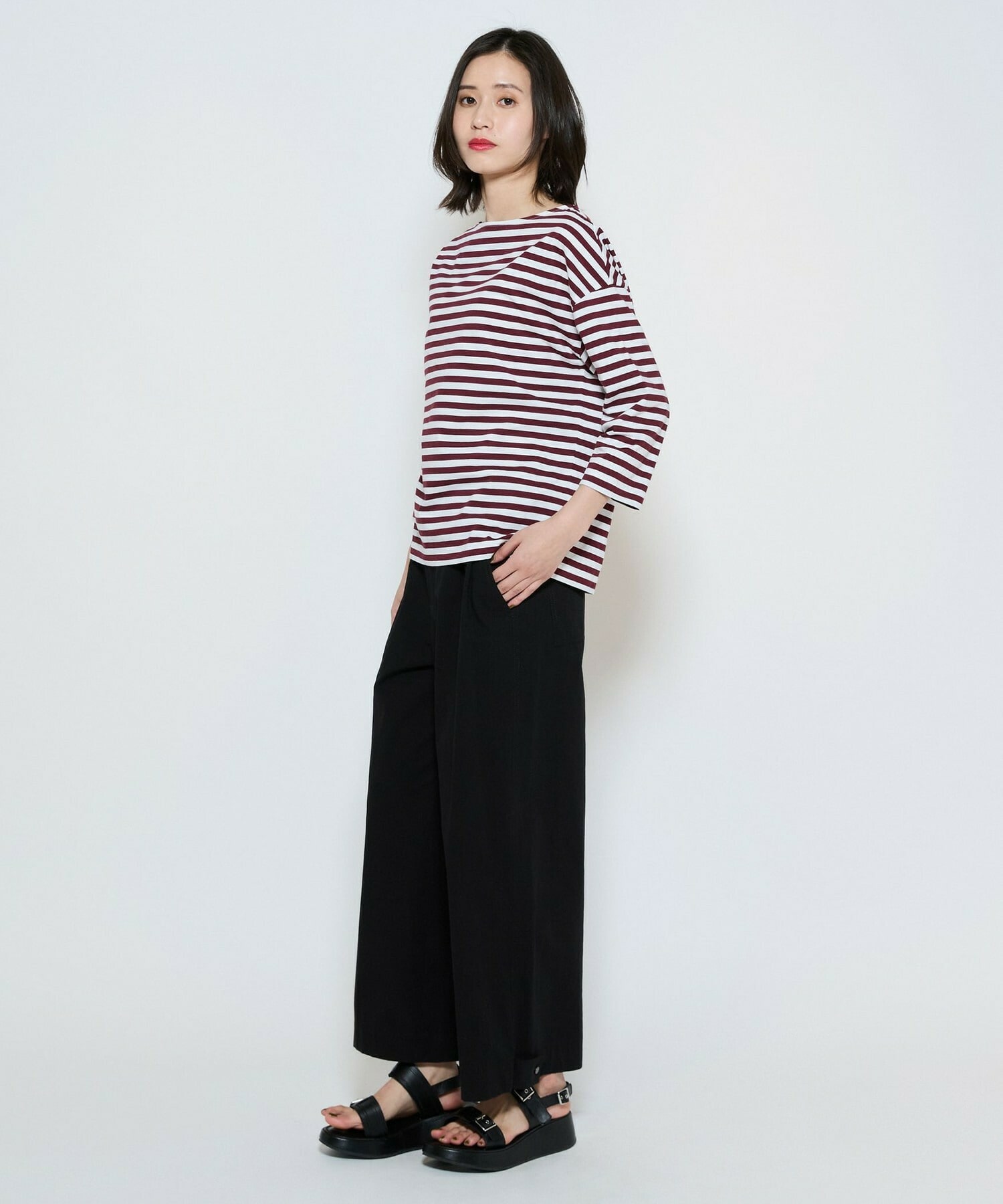 【L'EQUIPE】raspail&times;L&rsquo;EQUIPE 別注ボーダーカットソー 詳細画像 ブラック 1