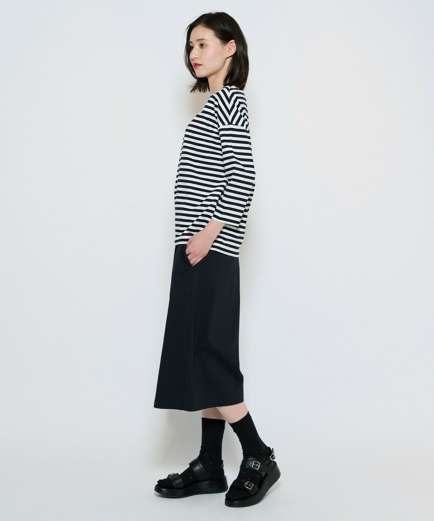 【L'EQUIPE】raspail&times;L&rsquo;EQUIPE 別注ボーダーカットソー 詳細画像 ブラック 7