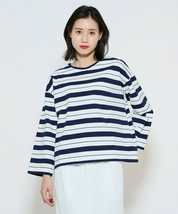 raspail&times;L&rsquo;EQUIPE 別注ニュアンスボーダーカットソー 詳細画像 ネイビー 1