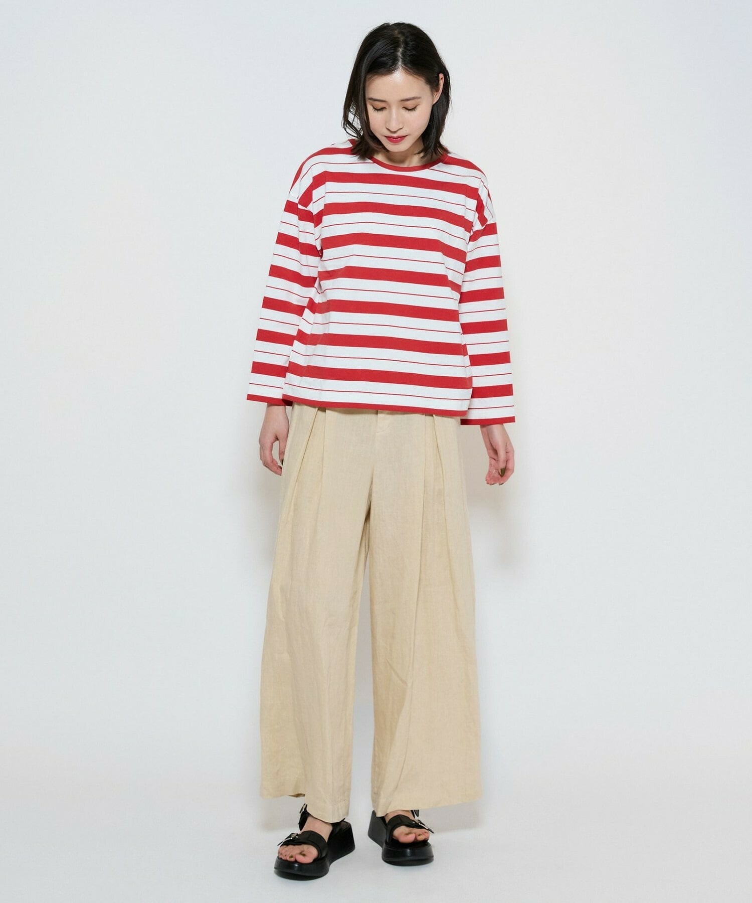 【L'EQUIPE】raspail&times;L&rsquo;EQUIPE 別注ニュアンスボーダーカットソー 詳細画像 ネイビー 1