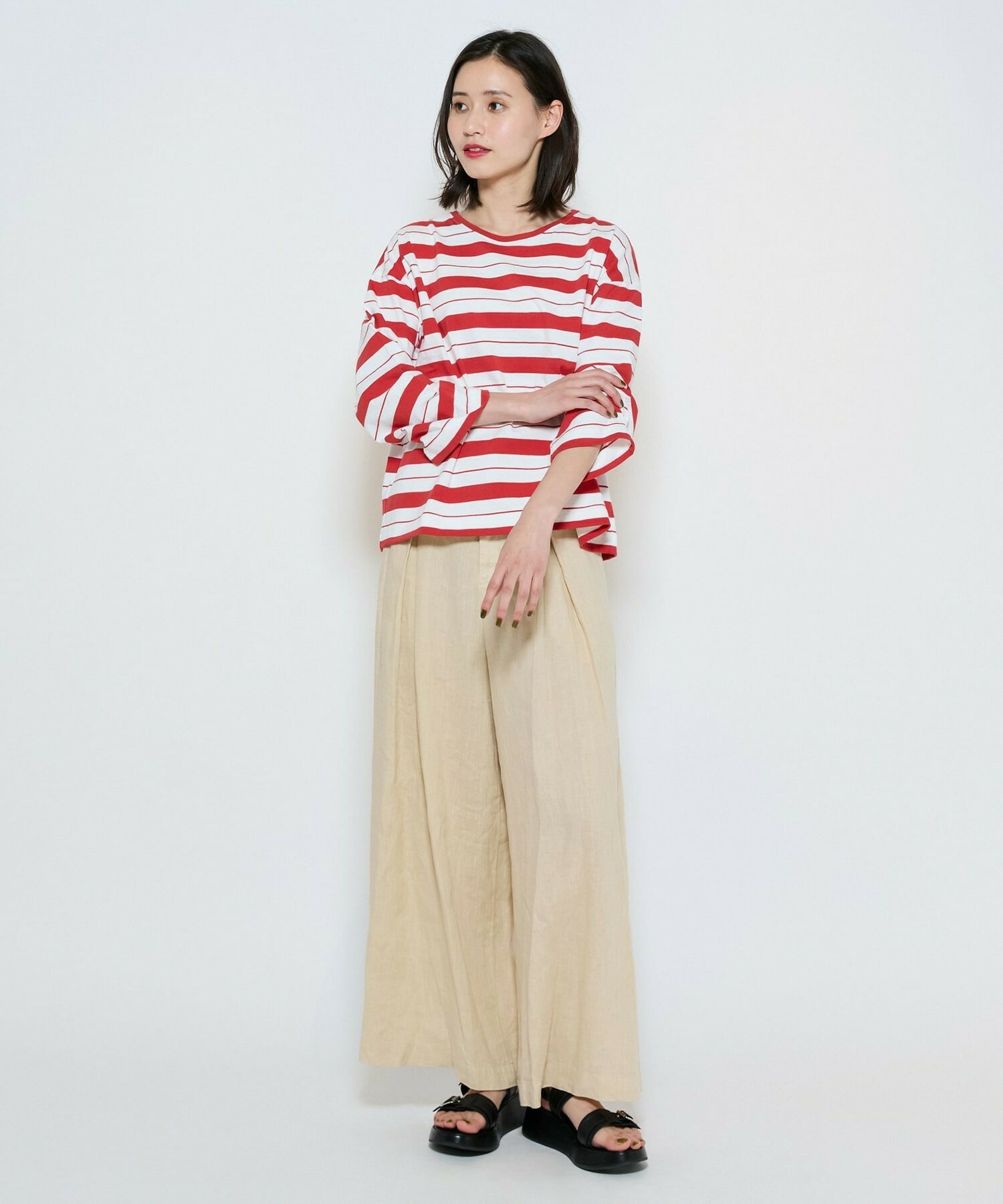 【L'EQUIPE】raspail&times;L&rsquo;EQUIPE 別注ニュアンスボーダーカットソー 詳細画像 ネイビー 2