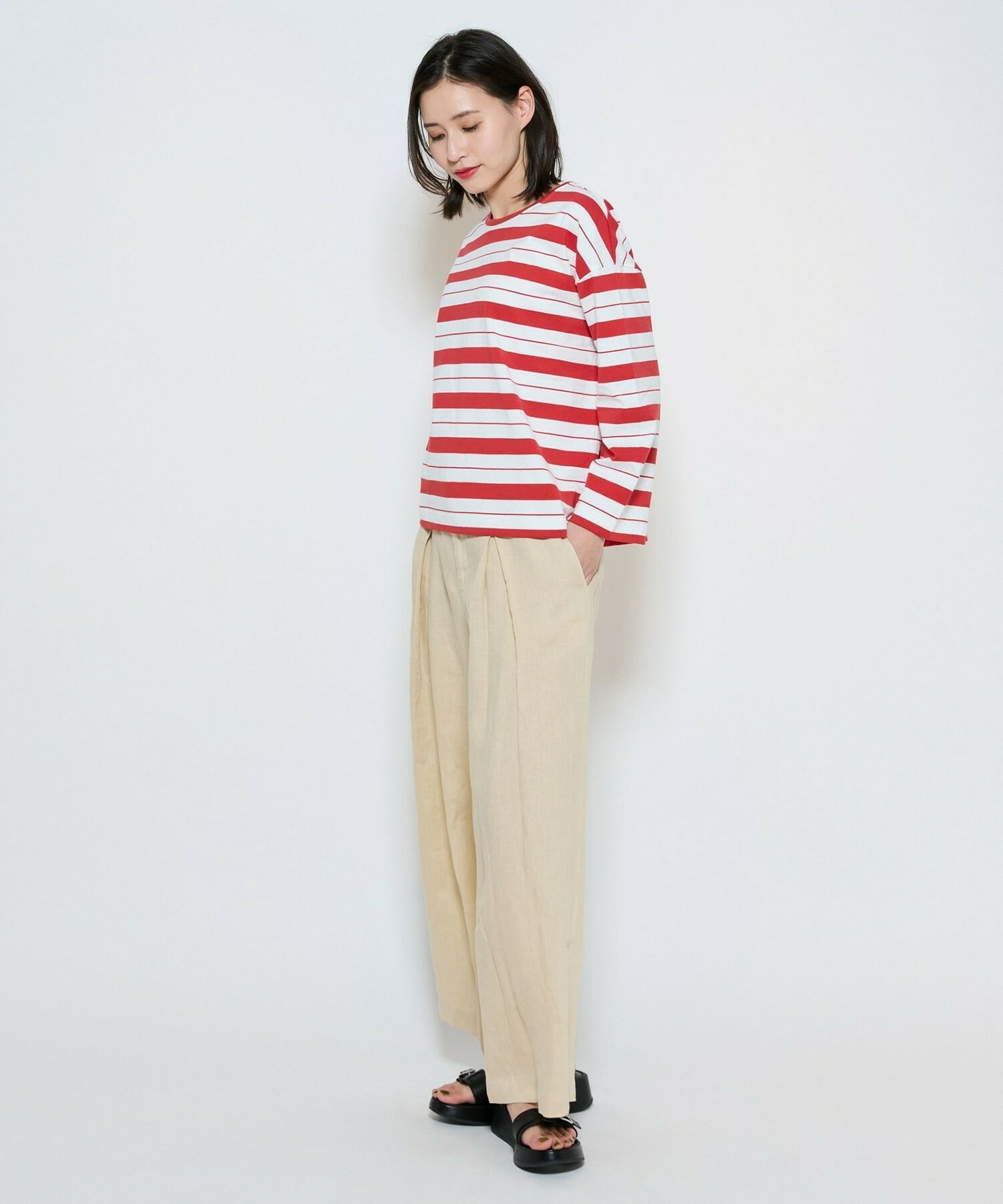 【L'EQUIPE】raspail&times;L&rsquo;EQUIPE 別注ニュアンスボーダーカットソー 詳細画像 ネイビー 3