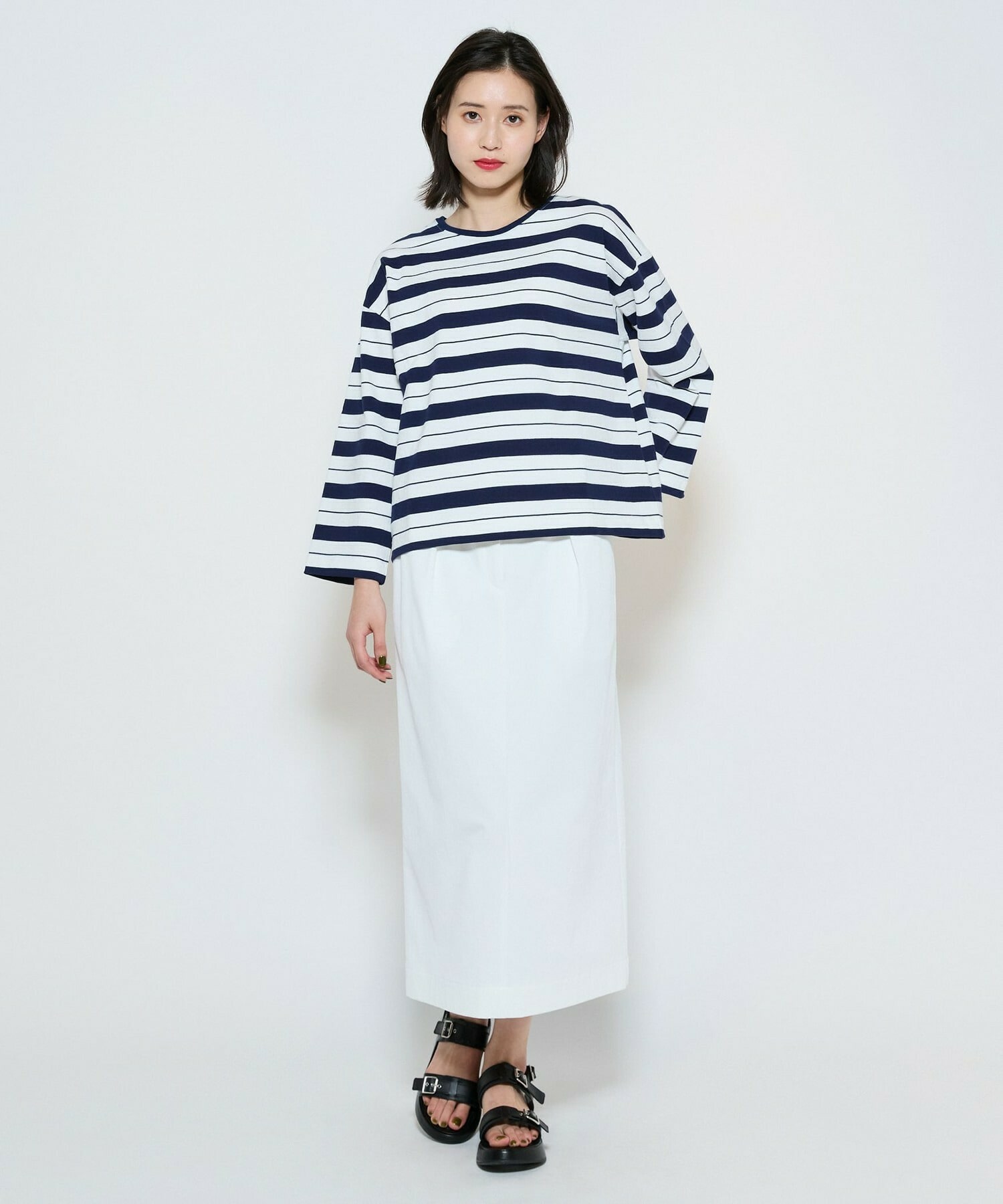 【L'EQUIPE】raspail&times;L&rsquo;EQUIPE 別注ニュアンスボーダーカットソー 詳細画像 ネイビー 5
