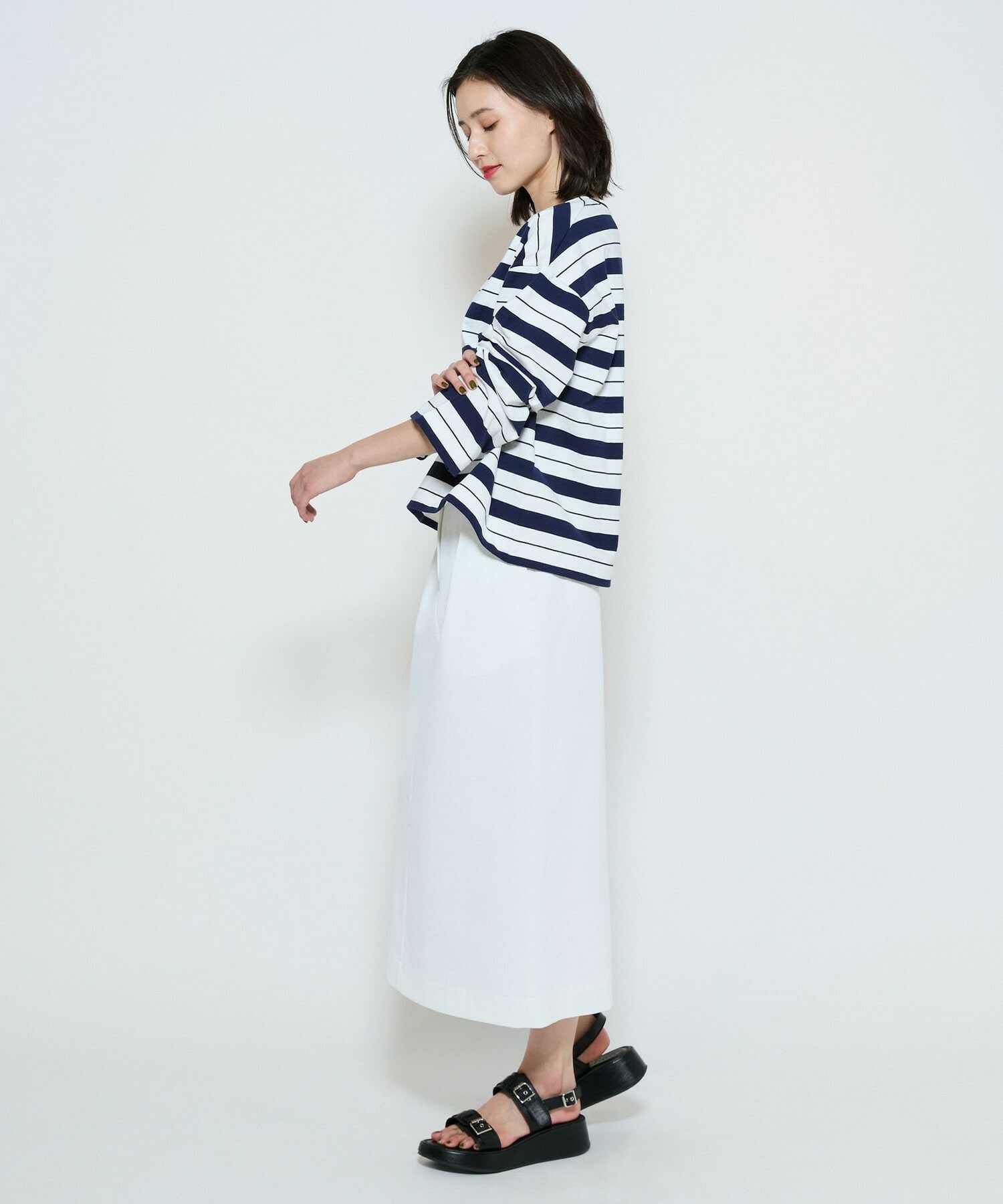 【L'EQUIPE】raspail&times;L&rsquo;EQUIPE 別注ニュアンスボーダーカットソー 詳細画像 ネイビー 7