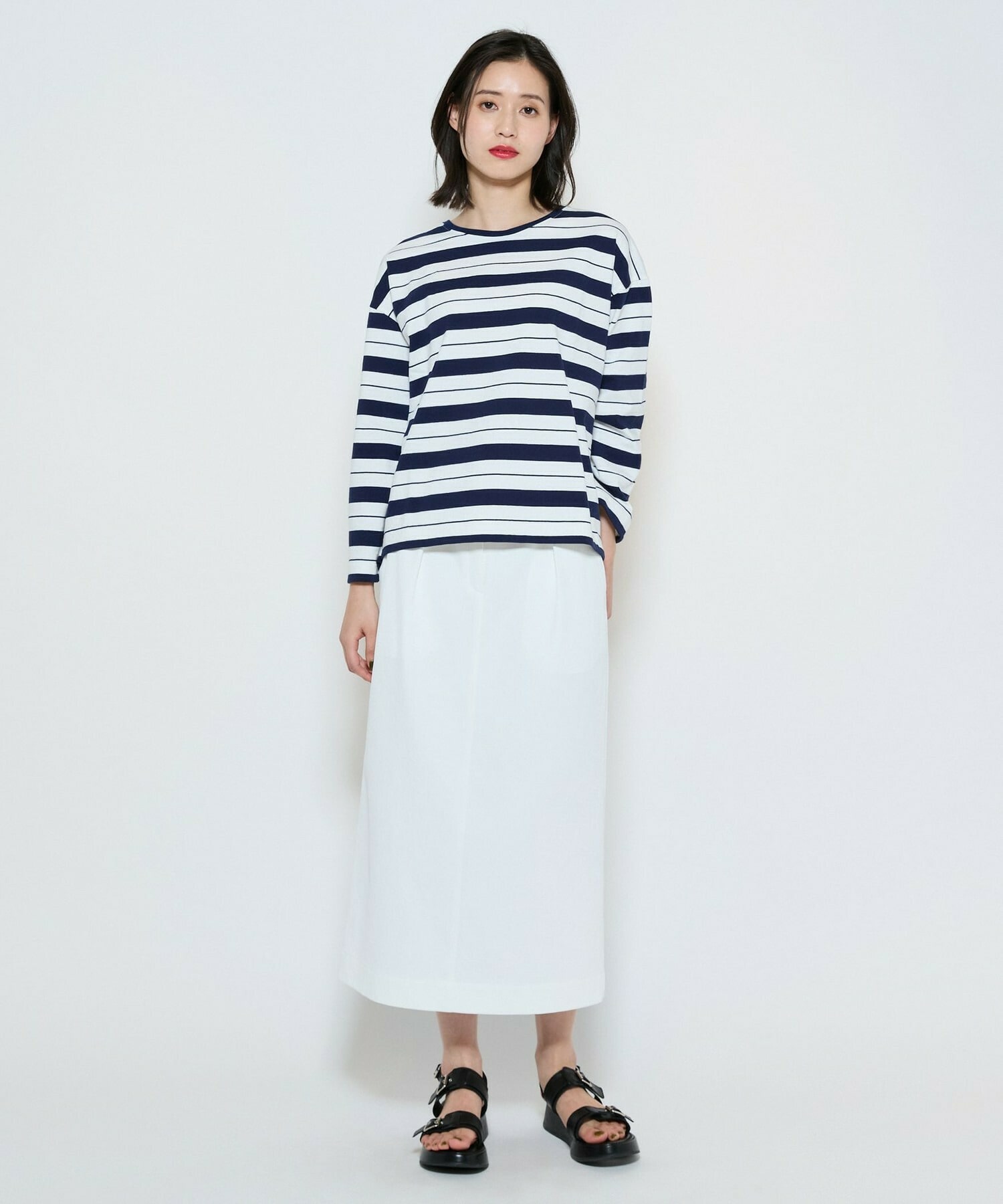 【L'EQUIPE】raspail&times;L&rsquo;EQUIPE 別注ニュアンスボーダーカットソー 詳細画像 ネイビー 8