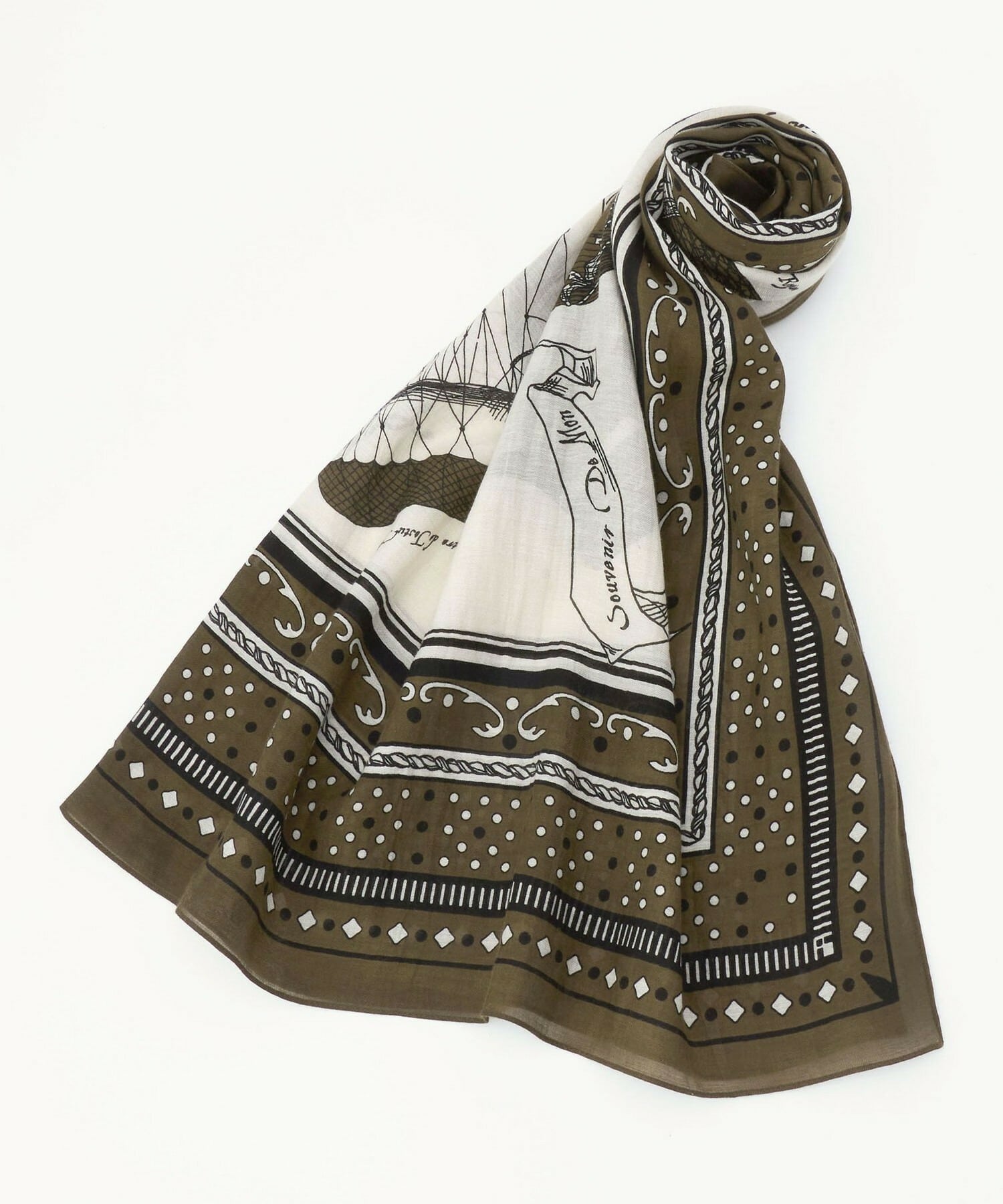 【L'EQUIPE】［eclat 2026年5月号掲載商品］manipuri カラー別注ストール 詳細画像 カーキ 1