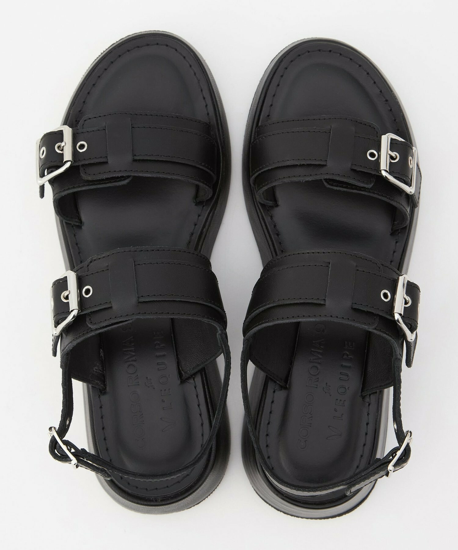 【L'EQUIPE】［eclat 2026年5月号掲載商品］CORSOROMA,9コラボWベルトサンダル 詳細画像 ブラック 28