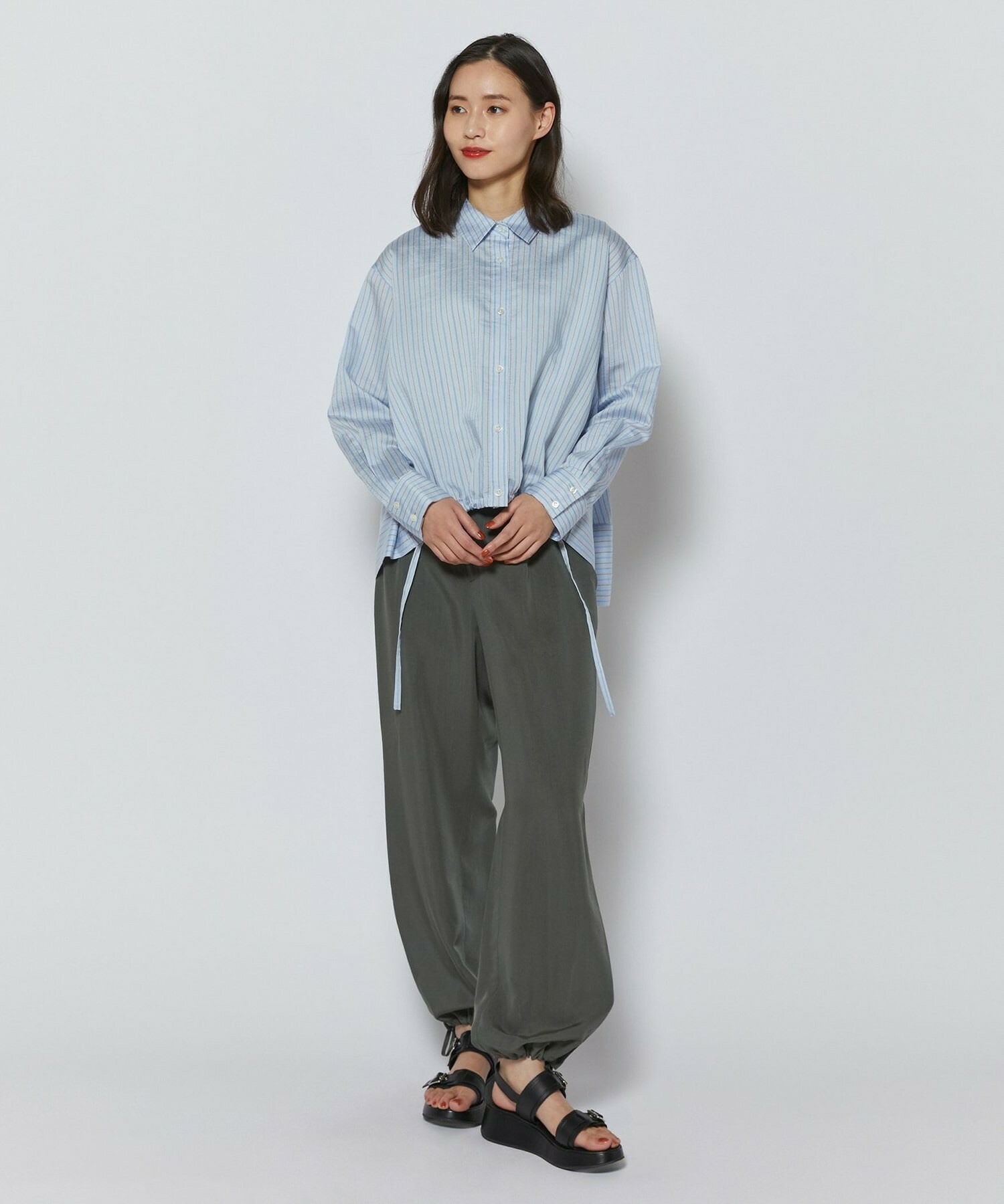 【L'EQUIPE】［eclat 2026年5月号掲載商品］CORSOROMA,9コラボWベルトサンダル 詳細画像 ブラック 7