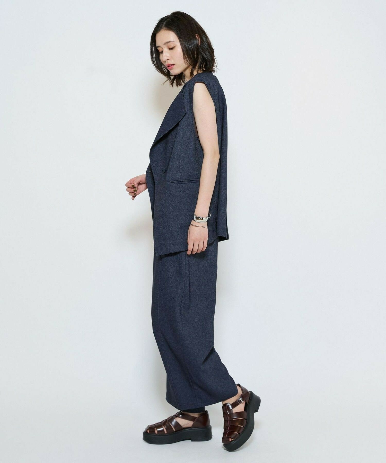 【L'EQUIPE】テクニカルデニムジレ 詳細画像 インディゴブルー 7