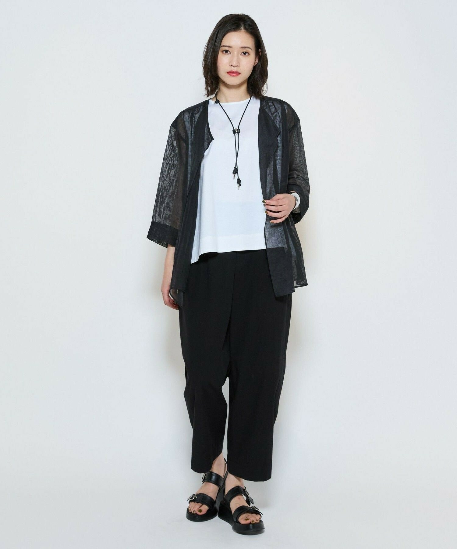 【L'EQUIPE】レザーコードネックレス 詳細画像 ブラック 2