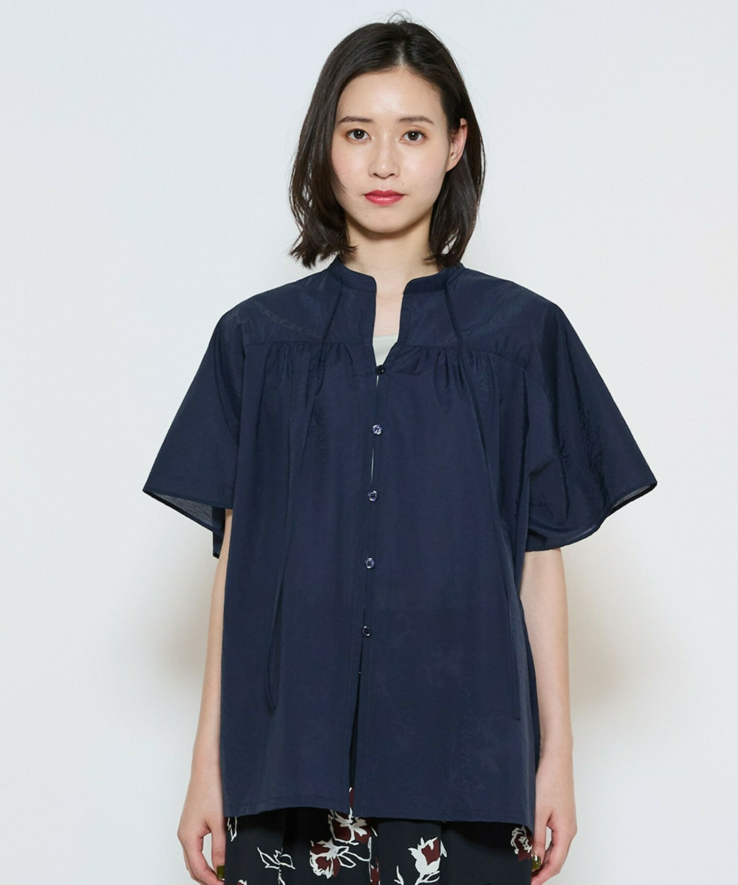 【L'EQUIPE】C/Nワッシャータフタブラウス 詳細画像 ネイビー 5