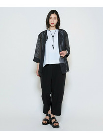 【L'EQUIPE】40/-ダンプ近江晒ワイドパンツ 詳細画像 ブラック 24