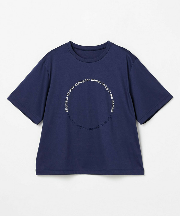 サークル刺繡Tシャツ 詳細画像 ブルー 2