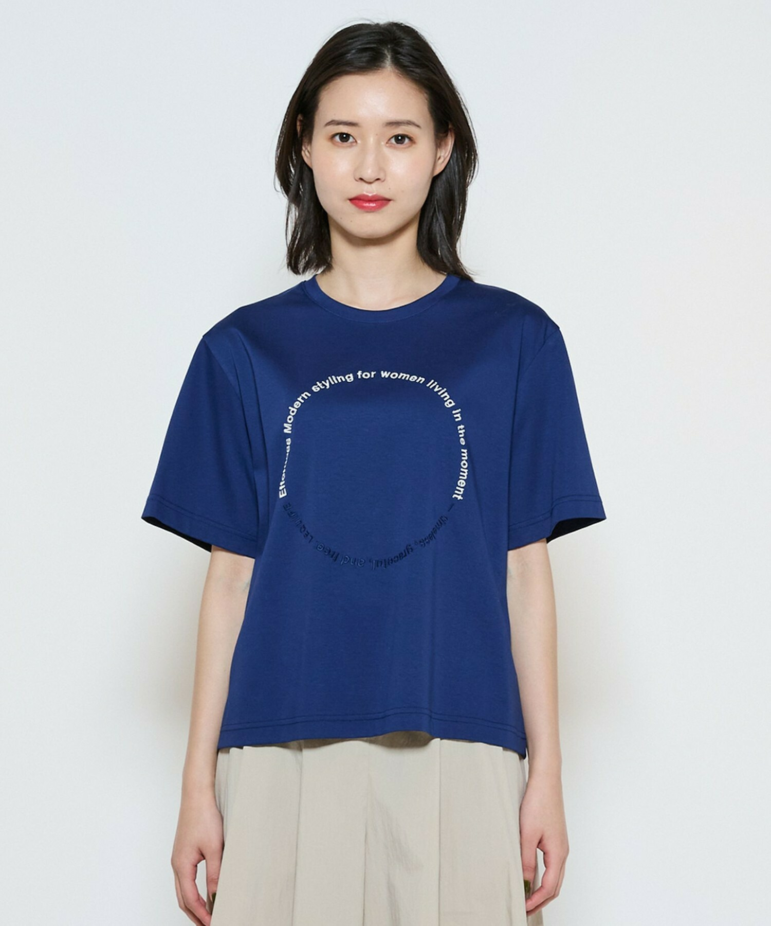 【L'EQUIPE】サークル刺繡Tシャツ 詳細画像 ネイビー 19